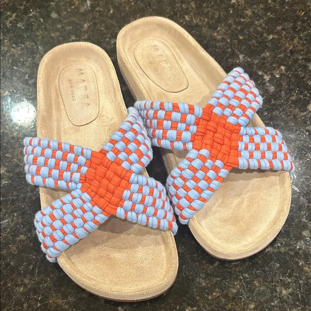 Marea New York Cruzado Blue Orange Sandals Shoes 40